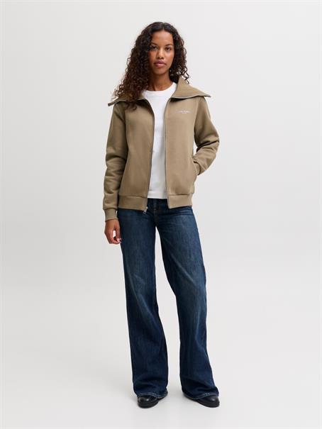JXSTUDIO VESTERBRO FLAT KNIT ZIP SWT SN brindle