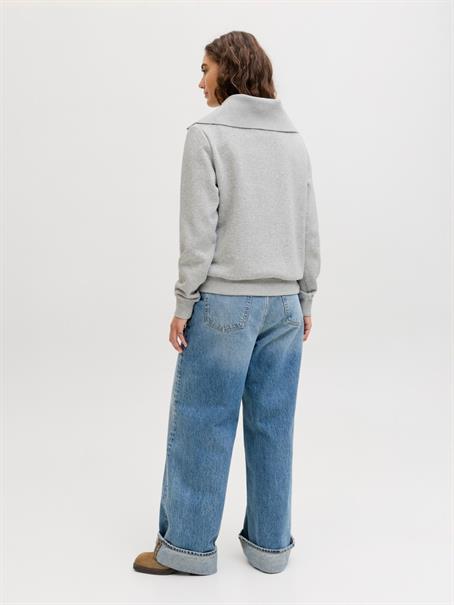 JXSTUDIO VESTERBRO FLAT KNIT ZIP SWT SN light grey melange