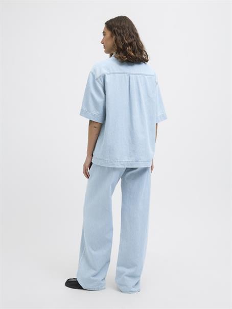 JXSURA WIDE MW LINEN BLEND JEANS DNM light blue denim
