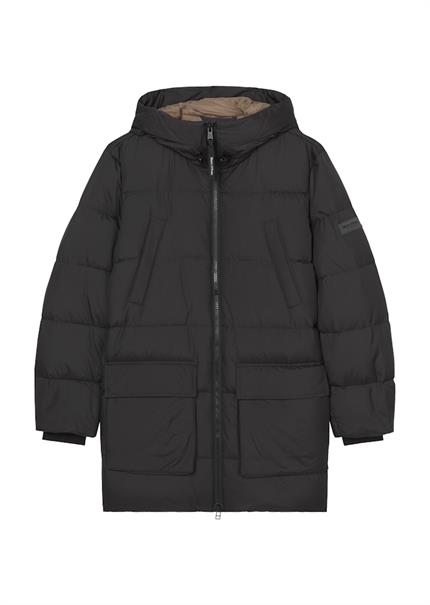 Kapuzen-Daunenjacke regular black