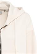 Kapuzen Sweatjacke aus Baumwolle creme