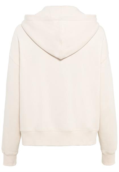 Kapuzen Sweatjacke aus Baumwolle creme