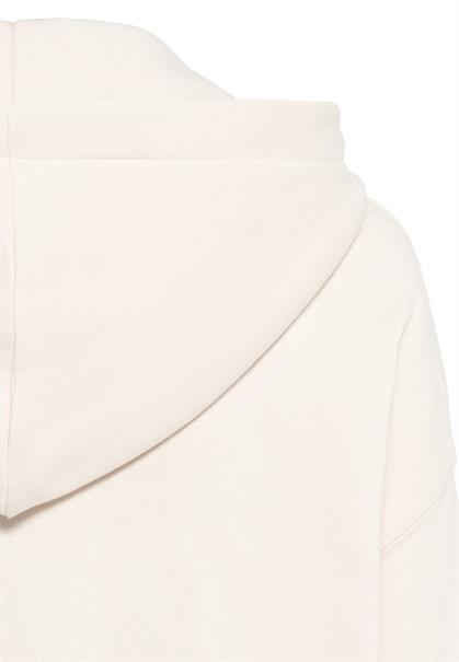 Kapuzen Sweatjacke aus Baumwolle creme