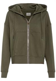 Kapuzen Sweatjacke aus Baumwolle grey olive