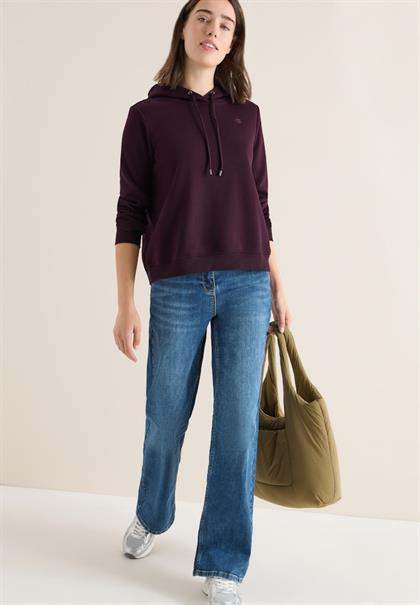Kapuzen Sweatshirt eggplant red