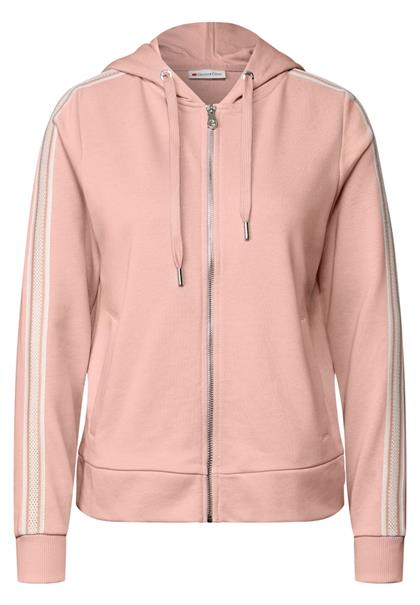 Kapuzenjacke mit Dekotape faded rose