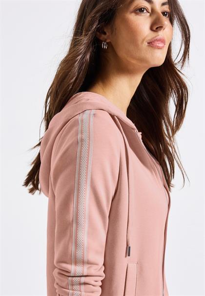 Kapuzenjacke mit Dekotape faded rose