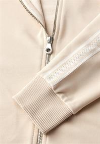 Kapuzenjacke mit Dekotape tusk cream