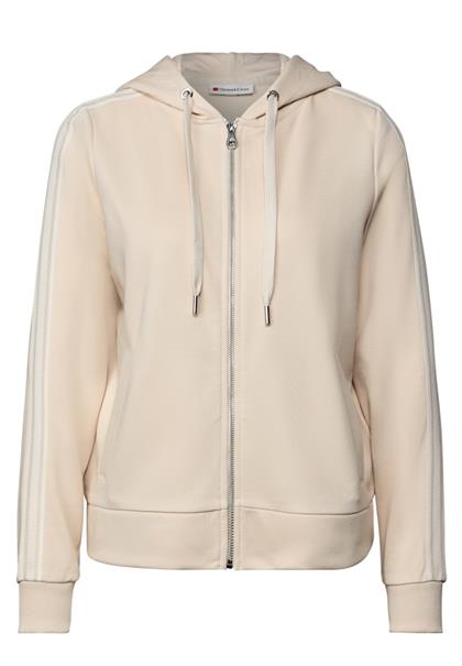 Kapuzenjacke mit Dekotape tusk cream