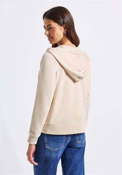 Kapuzenjacke mit Dekotape tusk cream