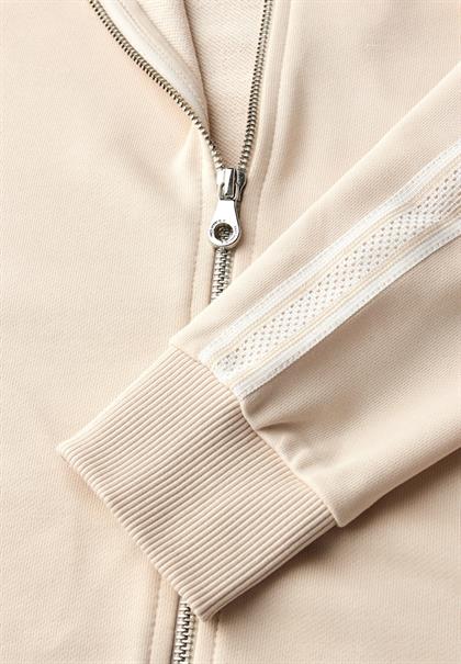 Kapuzenjacke mit Dekotape tusk cream