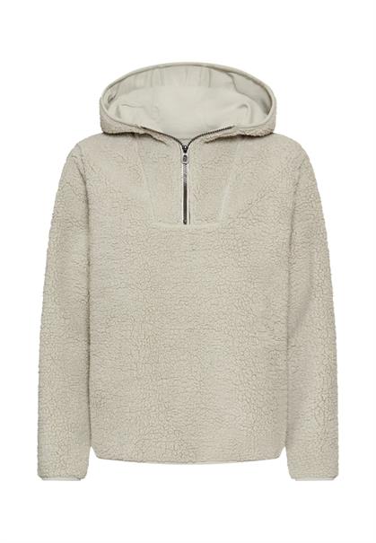 Kapuzenpullover aus Teddyfleece eukalyptus