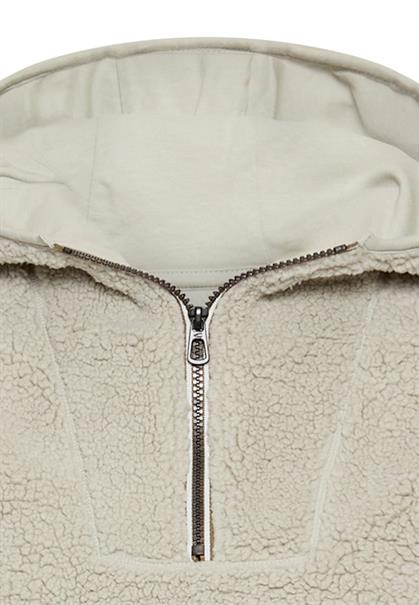 Kapuzenpullover aus Teddyfleece eukalyptus