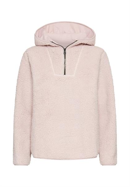 Kapuzenpullover aus Teddyfleece mauve pink