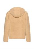 Kapuzenpullover mit halbem Reißverschluss caramel