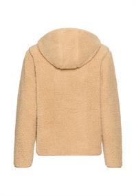 Kapuzenpullover mit halbem Reißverschluss caramel