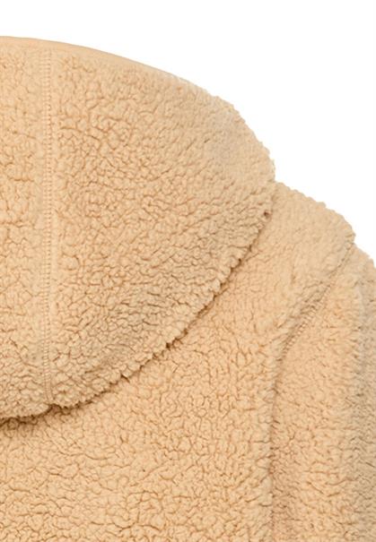 Kapuzenpullover mit halbem Reißverschluss caramel