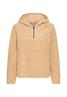 Kapuzenpullover mit halbem Reißverschluss caramel