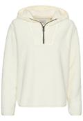 Kapuzenpullover mit halbem Reißverschluss milk white