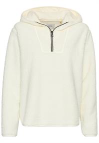 Kapuzenpullover mit halbem Reißverschluss milk white