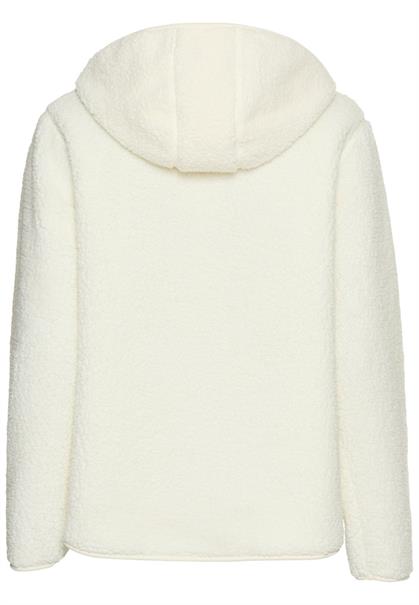 Kapuzenpullover mit halbem Reißverschluss milk white