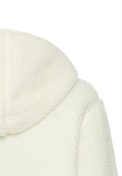 Kapuzenpullover mit halbem Reißverschluss milk white