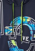 Kapuzenshirt mit Frontprint deep blue