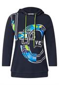 Kapuzenshirt mit Frontprint deep blue