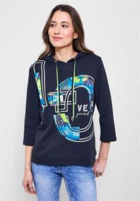 Kapuzenshirt mit Frontprint deep blue