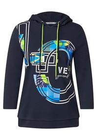 Kapuzenshirt mit Frontprint deep blue