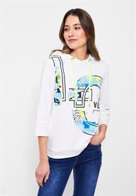 Kapuzenshirt mit Frontprint vanilla white