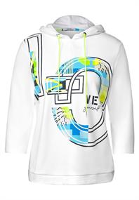Kapuzenshirt mit Frontprint vanilla white