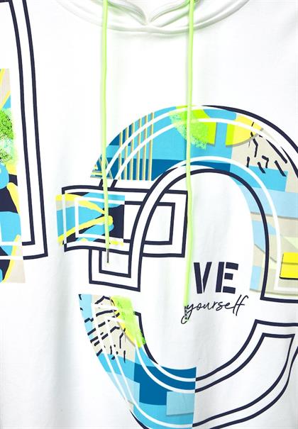 Kapuzenshirt mit Frontprint vanilla white