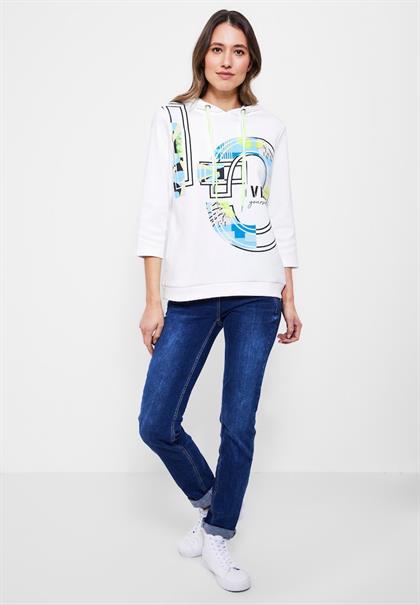 Kapuzenshirt mit Frontprint vanilla white