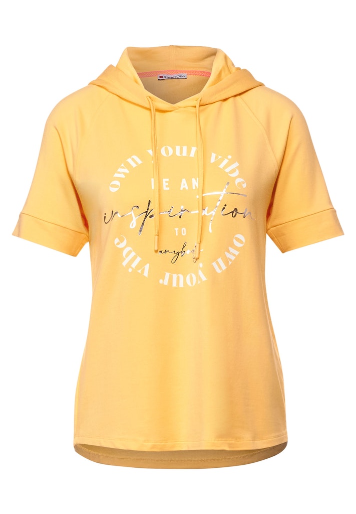 Street One Damen T-Shirt A317601 Light Sunset Yellow - größe