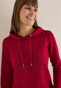 Kapuzenshirt mit Stickerei beaujolais red