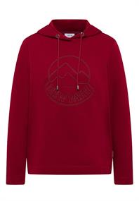 Kapuzenshirt mit Stickerei beaujolais red