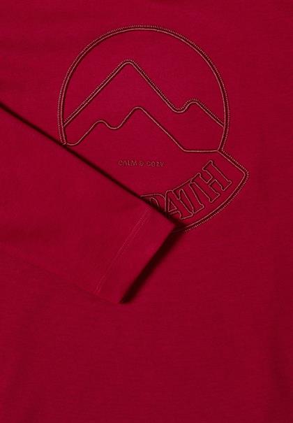 Kapuzenshirt mit Stickerei beaujolais red
