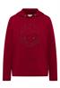 Kapuzenshirt mit Stickerei beaujolais red