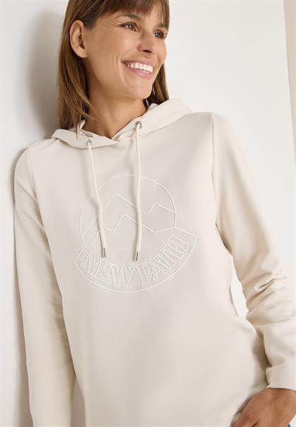 Kapuzenshirt mit Stickerei light greige