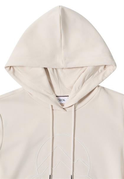 Kapuzenshirt mit Stickerei light greige