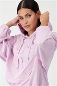 Kapuzenshirt mit Stoffbuchstaben lavender rose