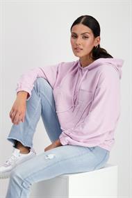 Kapuzenshirt mit Stoffbuchstaben lavender rose