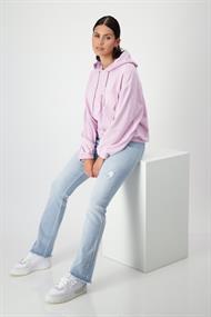 Kapuzenshirt mit Stoffbuchstaben lavender rose