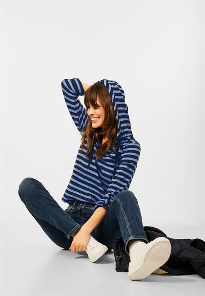 Kapuzenshirt mit Streifen deep blue
