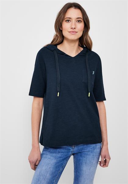 Kapuzenshirt mit Struktur deep blue