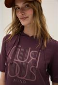 Kapuzenshirt mit Wording mulberry red