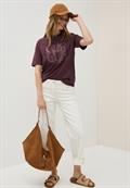 Kapuzenshirt mit Wording mulberry red
