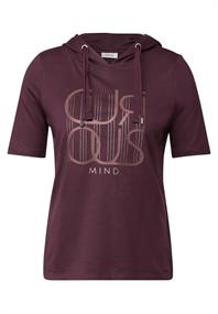 Kapuzenshirt mit Wording mulberry red