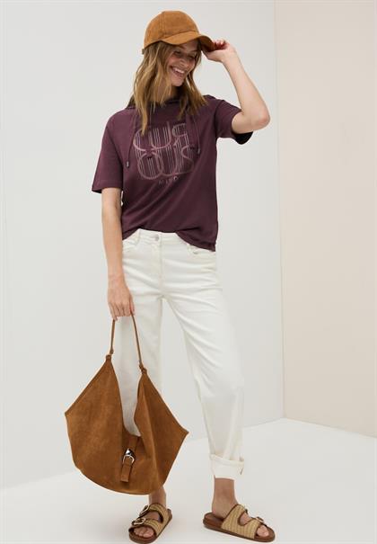 Kapuzenshirt mit Wording mulberry red